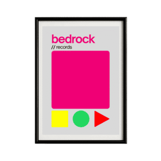 Bedrock Records Geometric Framed Poster | Trance Music Wall Art