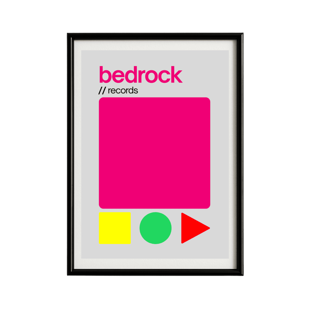 Bedrock Records Geometric Framed Poster | Trance Music Wall Art