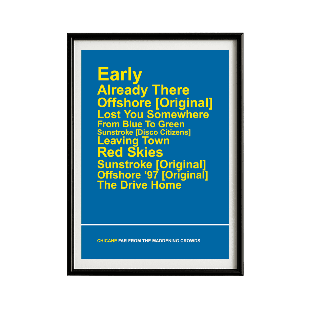 Chicane Far From The Maddening Crowds Framed Poster | Trance Music Wall Art