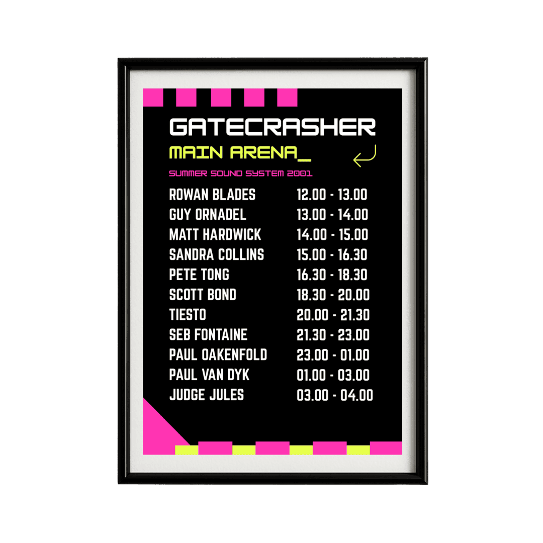 Gatecrasher Global Sound System 2004 Framed Poster | Trance Music Wall Art